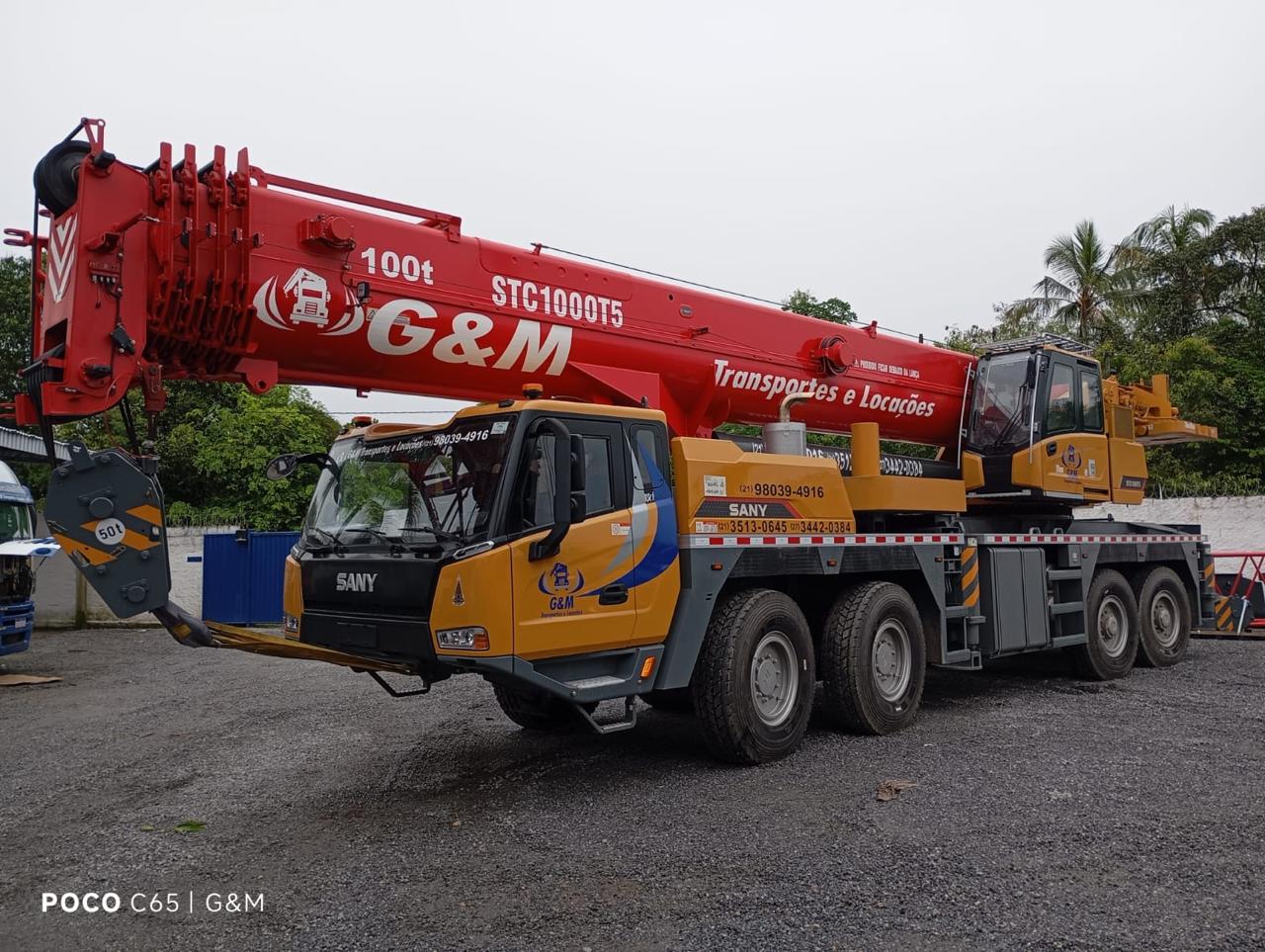Equipamento da frota GM Transportes em operação